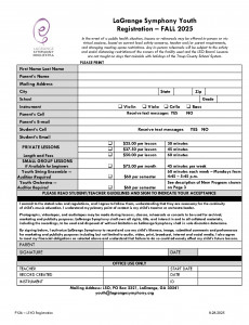 FY26 LSO Youth Registration 2025-2026 Lesson Registration